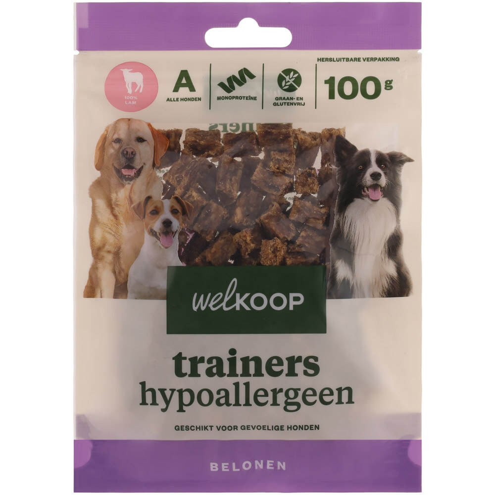 Welkoop Trainers Hypoallergeen - Hondensnacks - 20.00 cm - 100.00 - 14.00 cm - lam - 2.00 cm Welkoop Trainers Hypoallergeen - Hondensnacks - 20.00 cm - 100.00 - 14.00 cm - lam - 2.00 cm