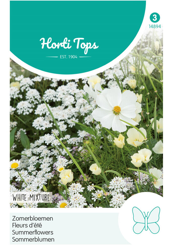 Hortitops Zomerbloemen Wit - Bloemzaden Hortitops Zomerbloemen Wit - Bloemzaden