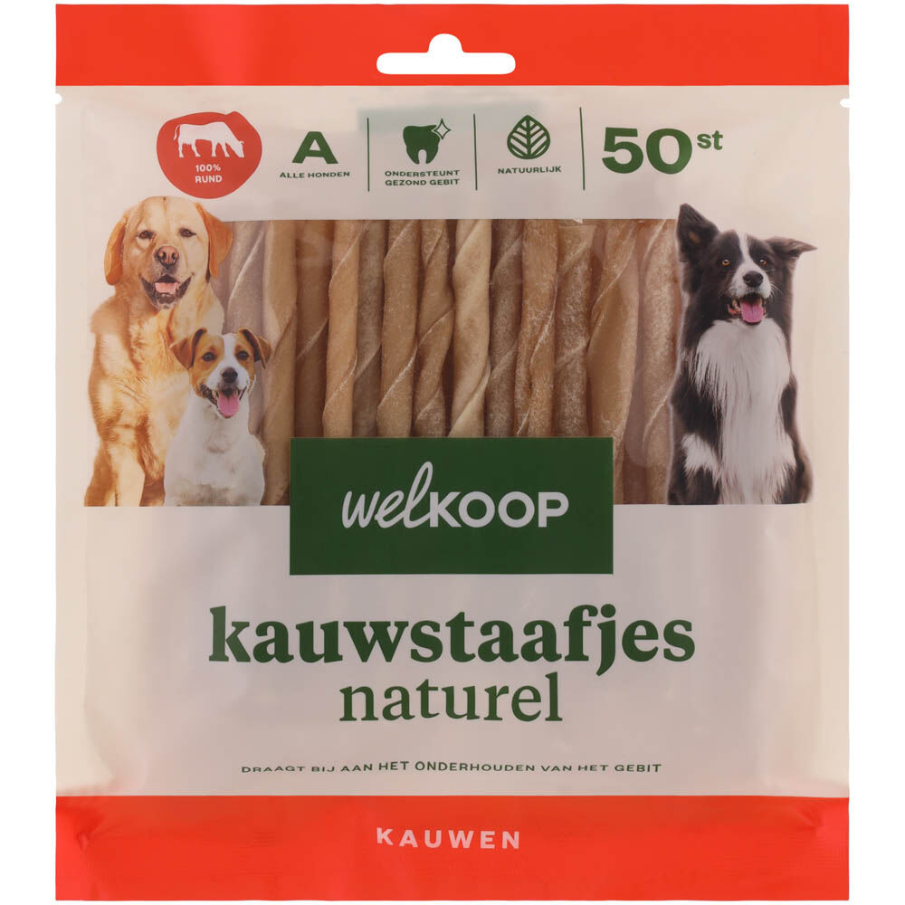 Welkoop - Kauwstaafjes Naturel - 22.50 cm - 400.00 - 19.80 cm - rund - 4.00 cm