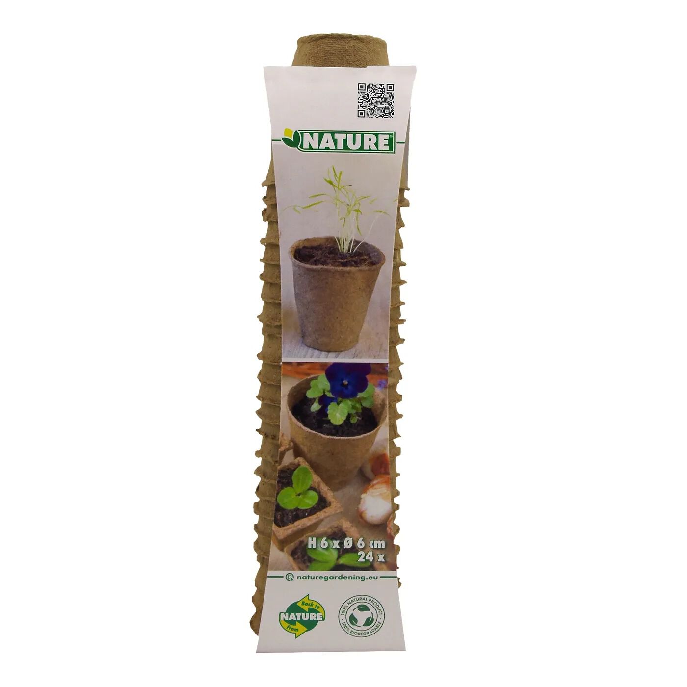 Nature - Turfpotjes - 24 Stuks - 25.50 cm - 6.20 cm - 25.50 cm