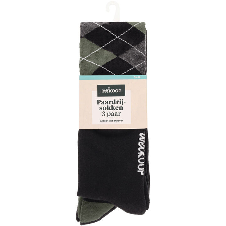 Welkoop 3-pack - Paardrijsokken - Zwart