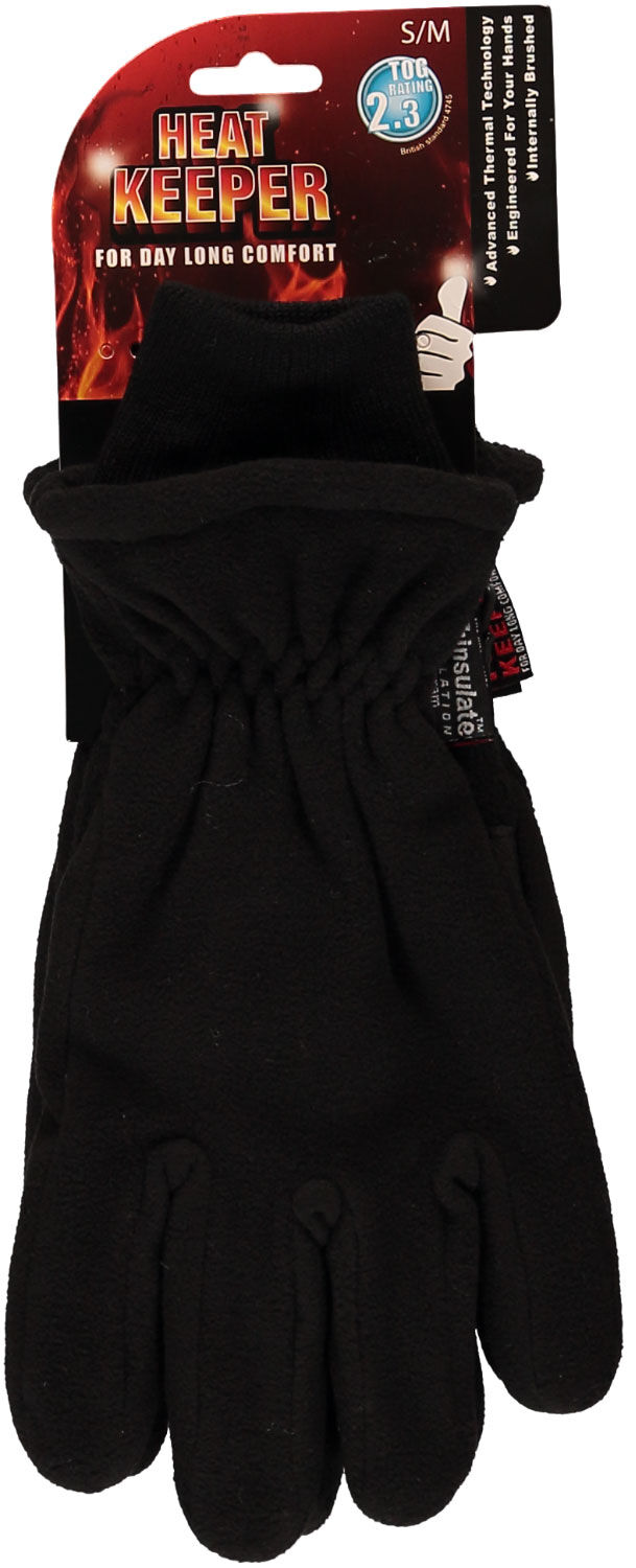 Heatkeeper Fleece - handschoenen - S/M - Zwart