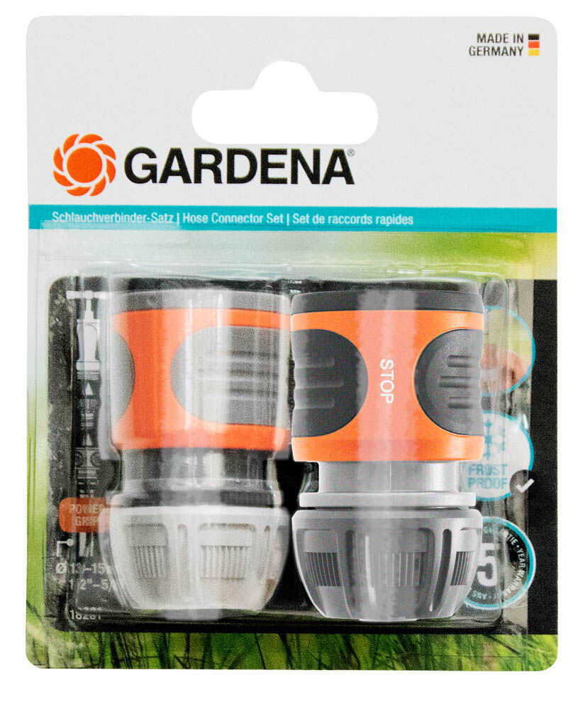 Gardena 13 mm (1/2") – 15 mm (5/8") - Slang aansluitset Gardena 13 mm (1/2") – 15 mm (5/8") - Slang aansluitset