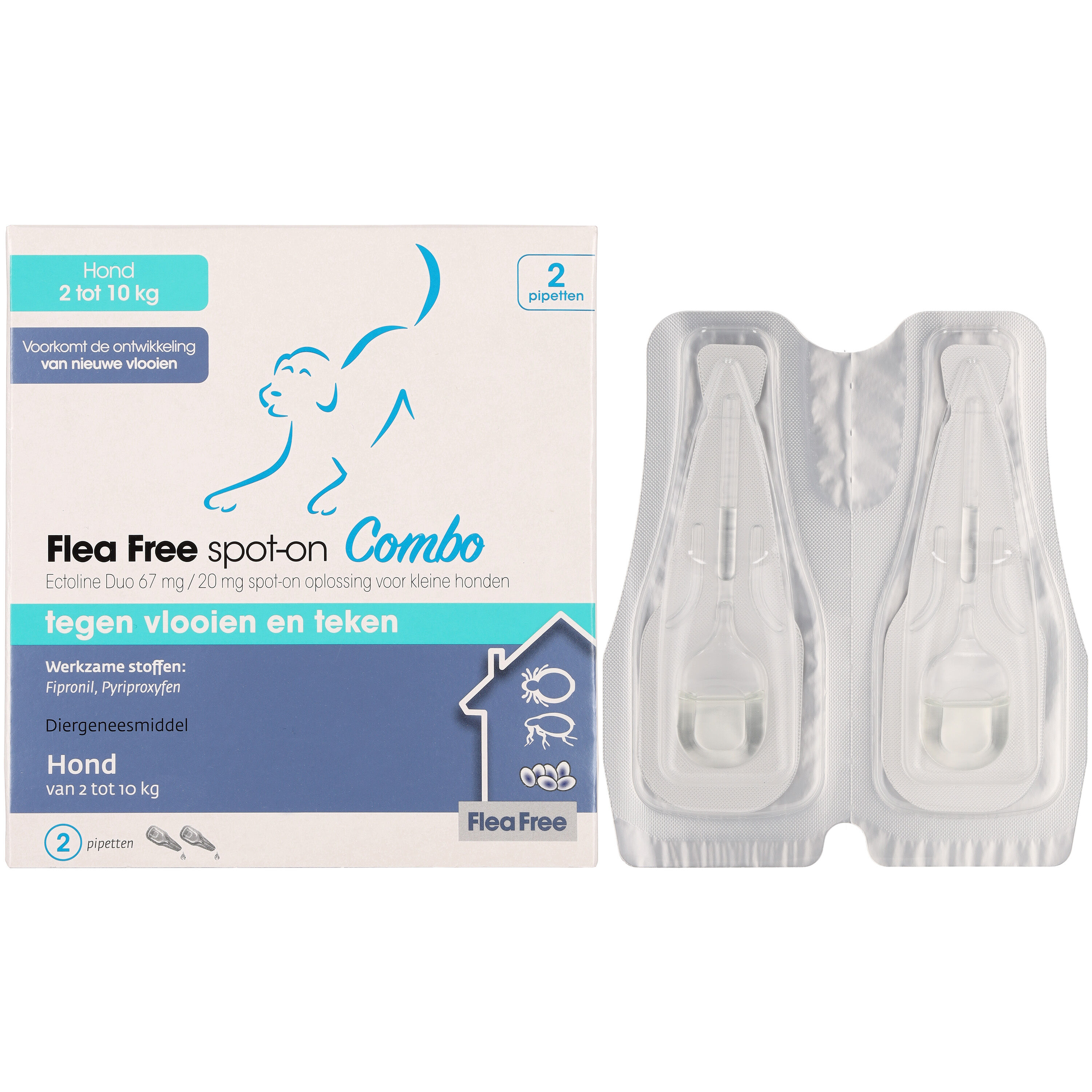 Flea Free Spot-On Combo - Pipetten - Anti vlooien en teken Hond - S