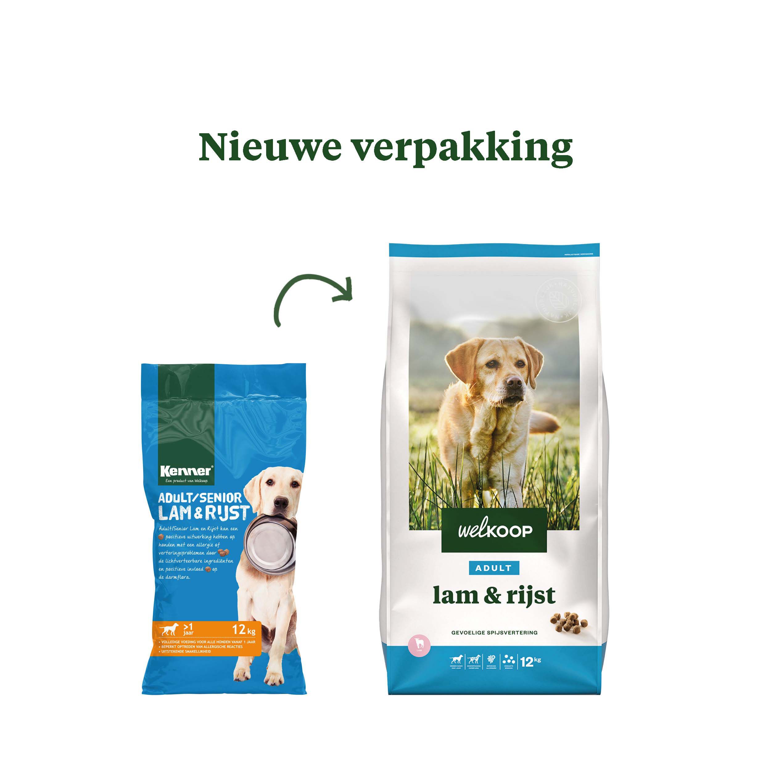 Welkoop Adult Krokante brokken - Hondenvoer - 12.00 - lam, rijst