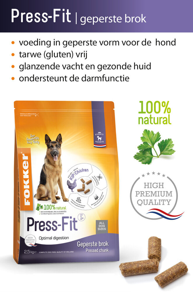 Fokker Press-Fit - Hondenvoer - 13.00 - kip, rijst