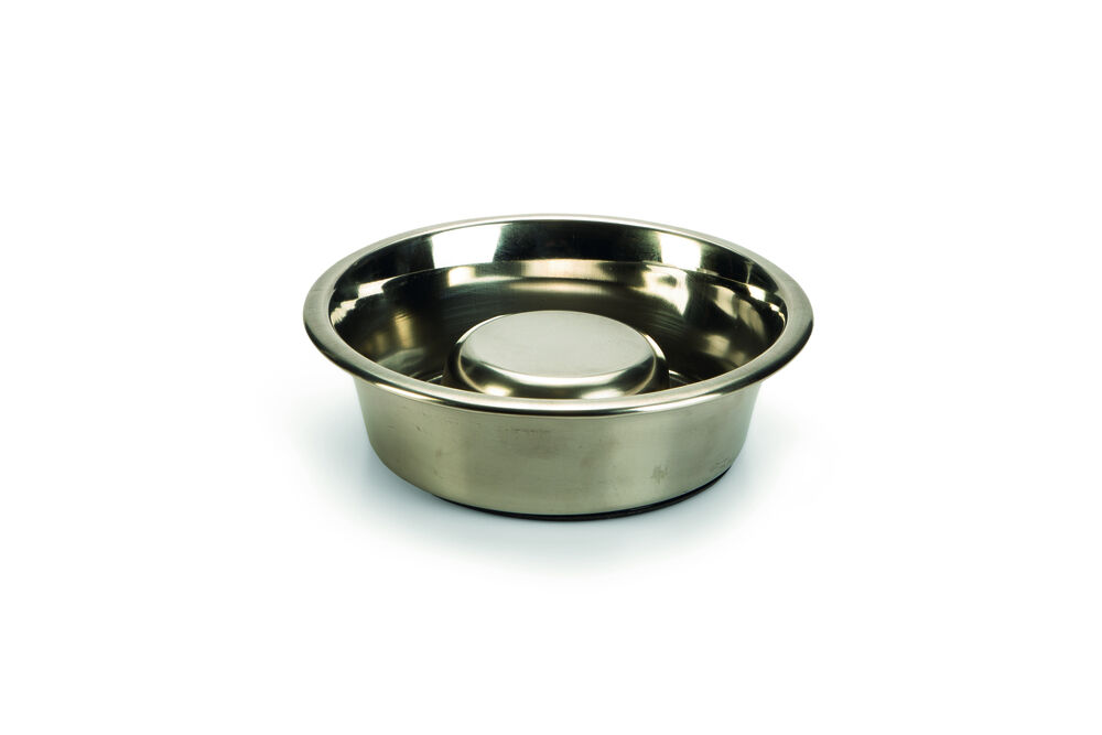 Beeztees Anti-Schrokbak RVS - Voerbak - Zilver - 20 cm - M Beeztees Anti-Schrokbak RVS - Voerbak - Zilver - 20 cm - M