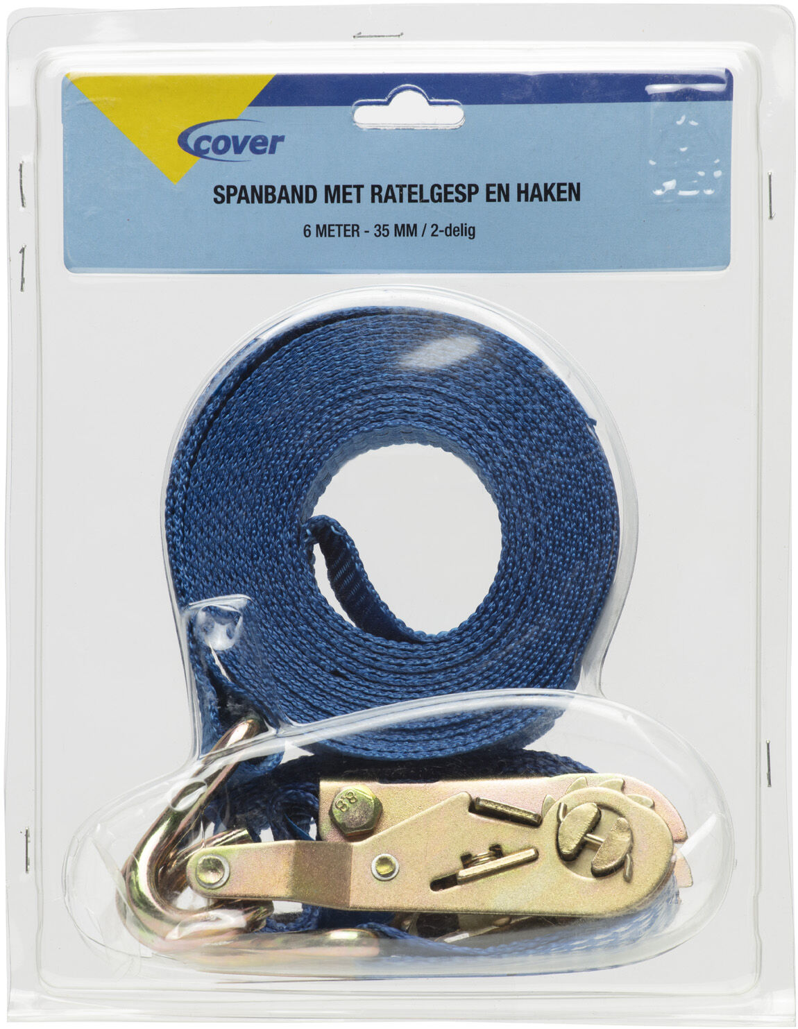 Cover - Spanband met ratel en ogen 6m x 35mm Cover - Spanband met ratel en ogen 6m x 35mm