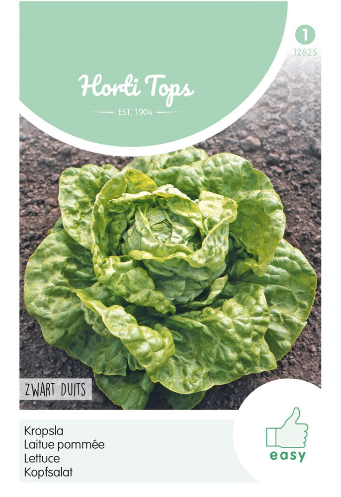 Hortitops Kropsla Lactuca sativa Zwart-Duits - Groentezaden Hortitops Kropsla Lactuca sativa Zwart-Duits - Groentezaden