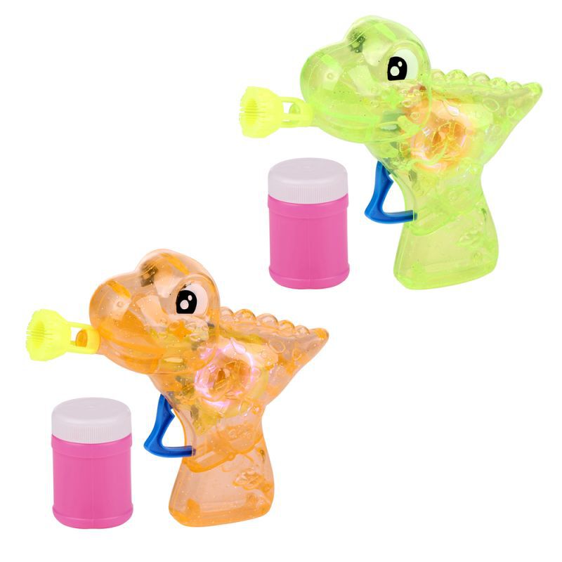 Eddy Toys Dino met licht - Bubbelpistool - Oranje - 17x4.5x24 cm