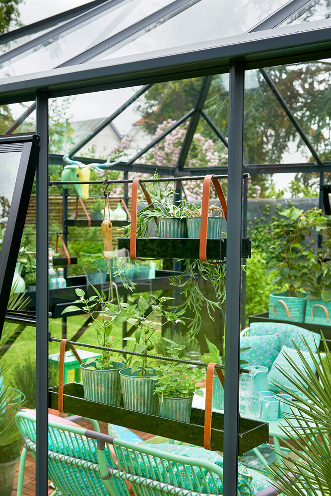 JULIANA Hanging Tray - Kweekschap - 6.00 cm - Zwart - 14.50 cm - 36.00 cm