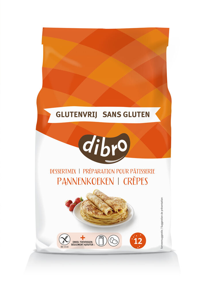Dibro Dessertmix Glutenvrij - Pannenkoekenmeel Dibro Dessertmix Glutenvrij - Pannenkoekenmeel