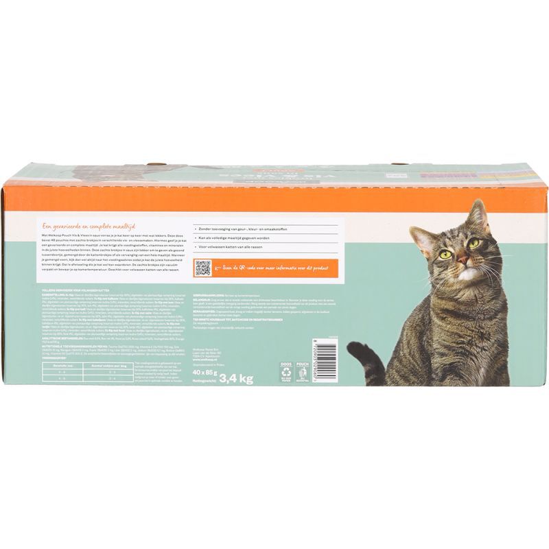 Welkoop Pouch Brokjes in Saus - Kattenvoer - 40x85 gram - 150 - vis
