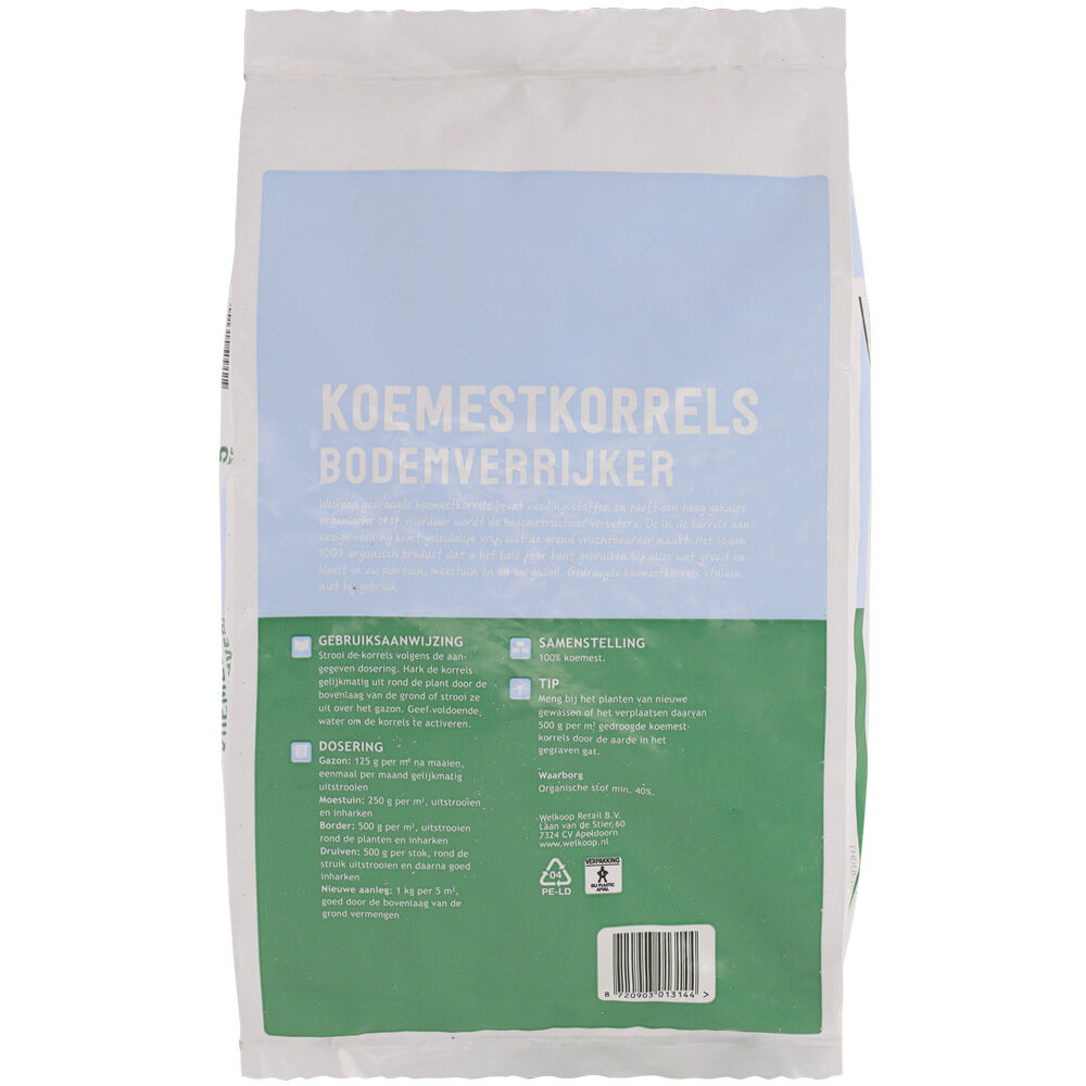 Welkoop Bodemverrijker - Koemestkorrels - 5 kg