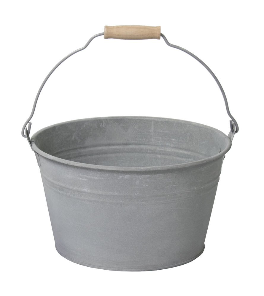 Emmer Zink Old look laag model - Grijs - 27 cm Emmer Zink Old look laag model - Grijs - 27 cm