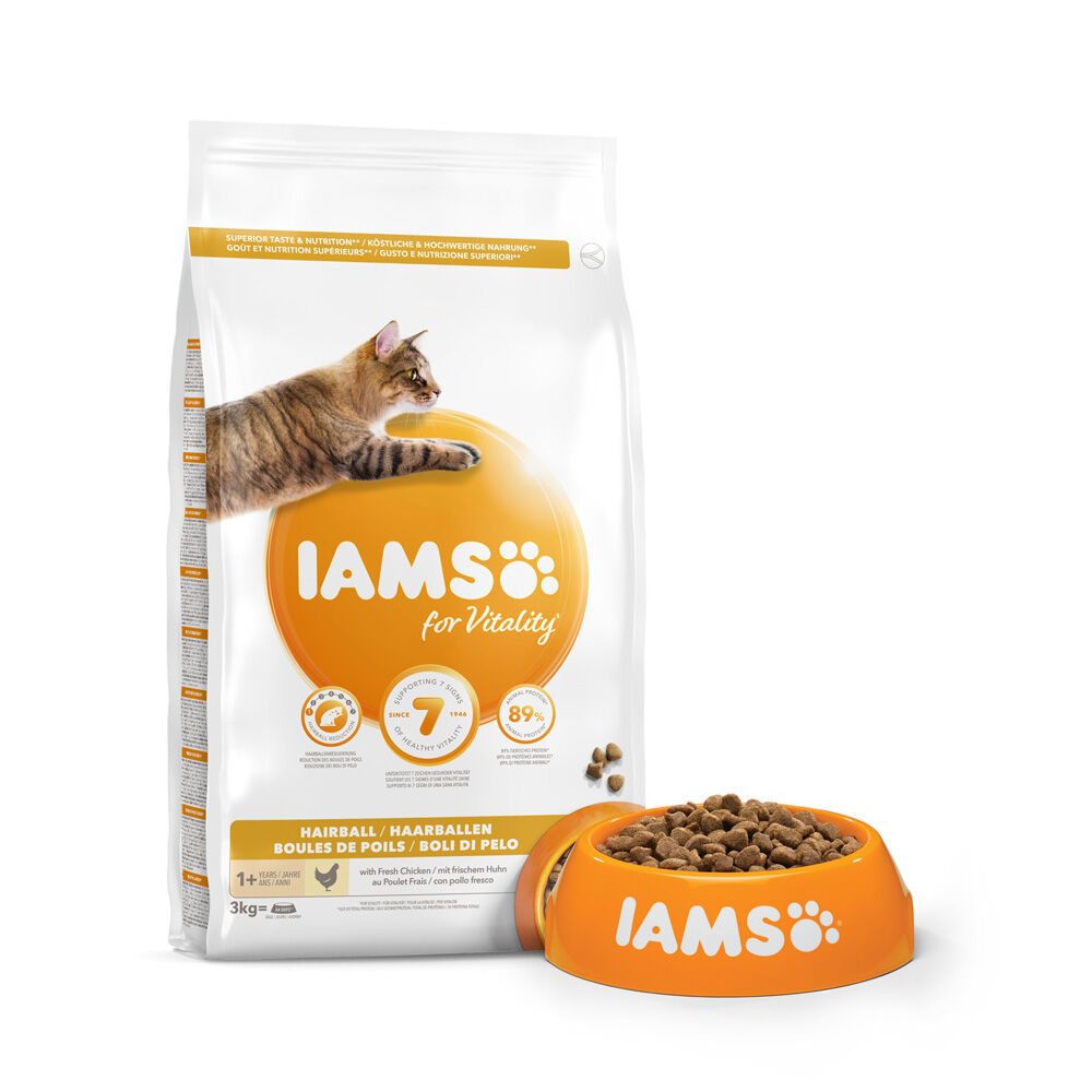 IAMS Adult Hairball - Kattenvoer - Kip - Kalkoen - 3 kg