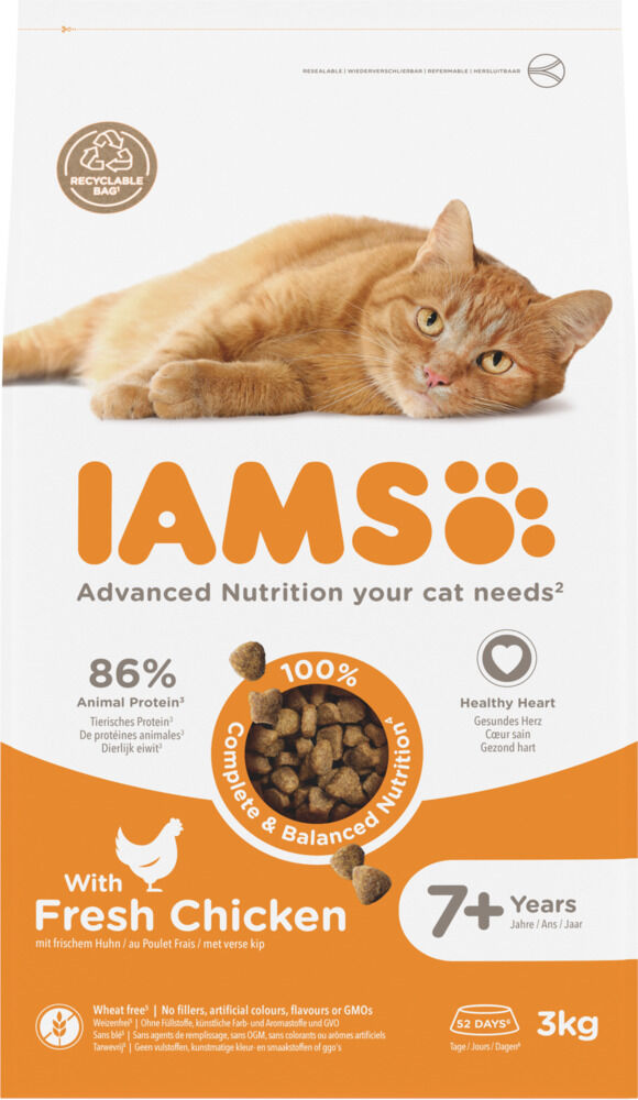 IAMS Senior - Kattenvoer - 3 - kalkoen, kip