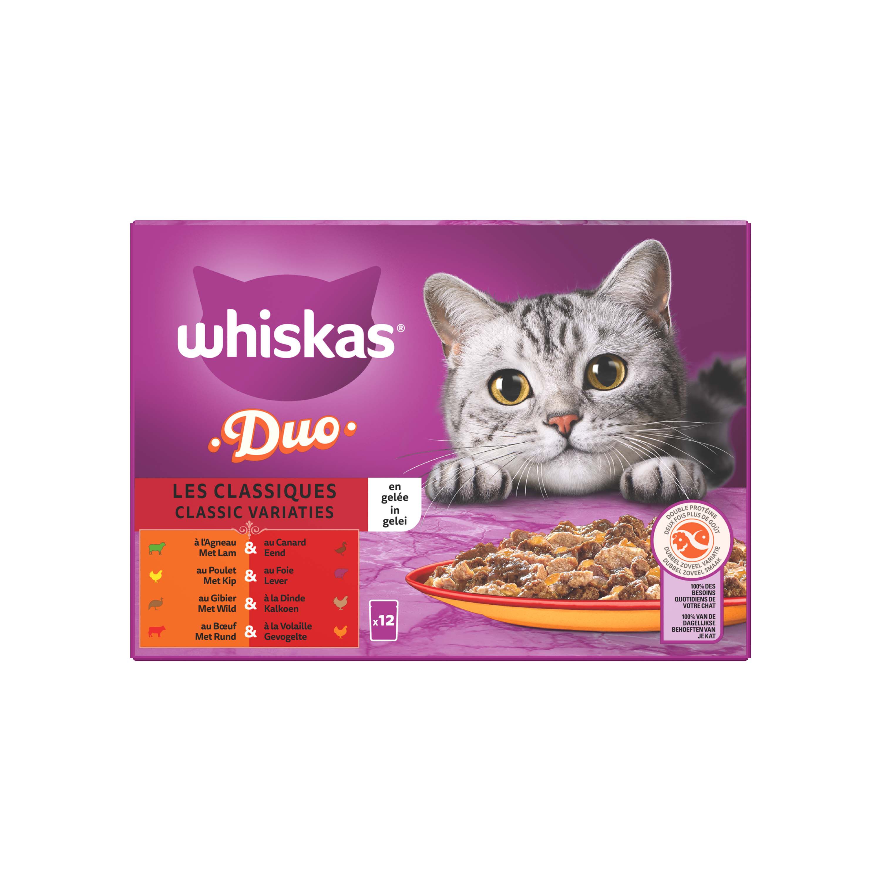 Whiskas  1+ Classic Selectie - Kattenvoer - 12x85 gram Whiskas  1+ Classic Selectie - Kattenvoer - 12x85 gram