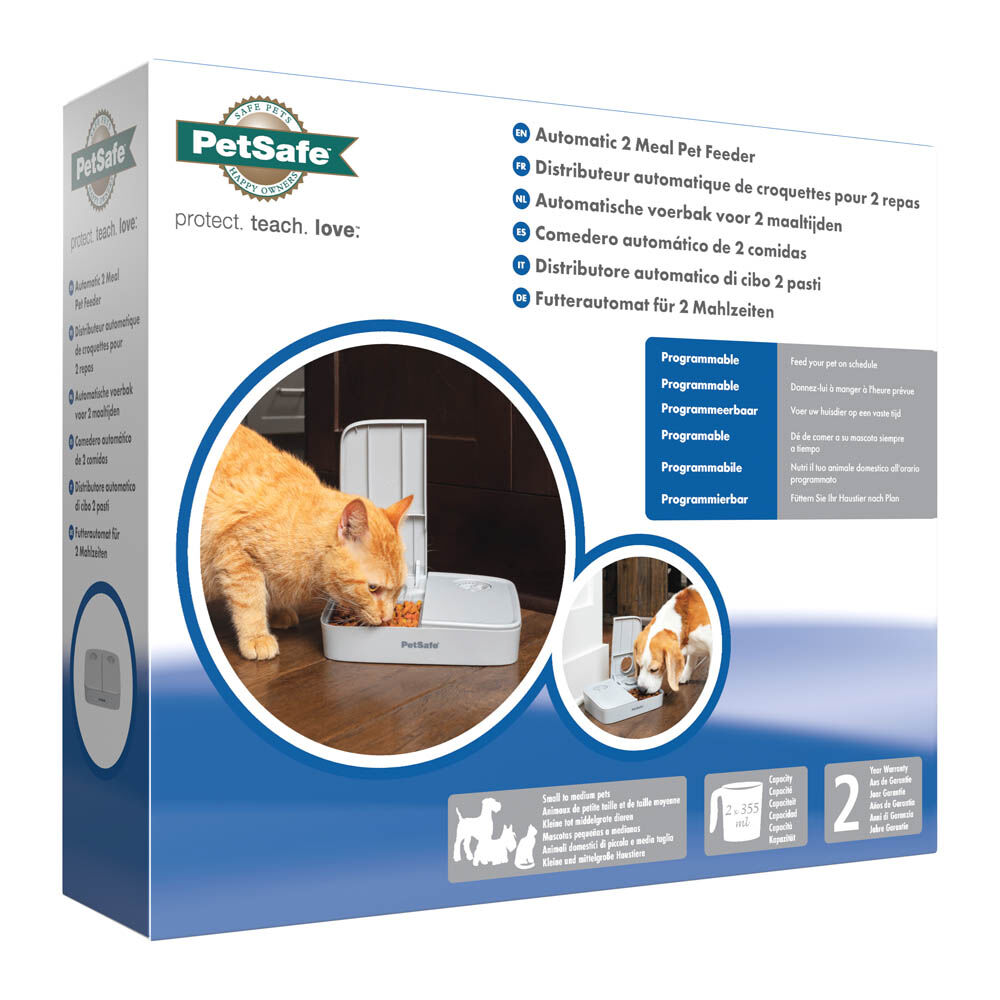 Petsafe - Automatische voerbak voor 2 maaltijden - 6.70 cm - Grijs - 21.80 cm - 25.50 cm