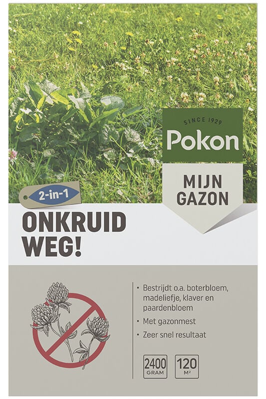 Pokon Onkruid weg - Gazonmeststof - 120 m2 - 2400 Pokon Onkruid weg - Gazonmeststof - 120 m2 - 2400