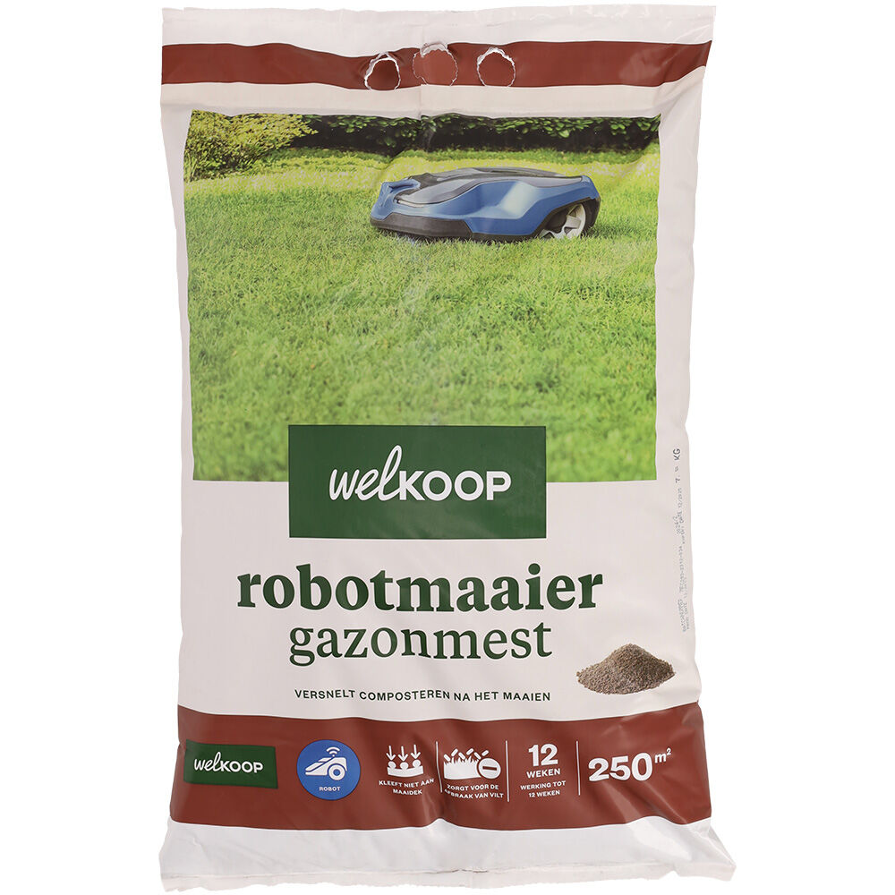Welkoop - Robotmaaier Gazonmest - 250 m² - 7,5 kg