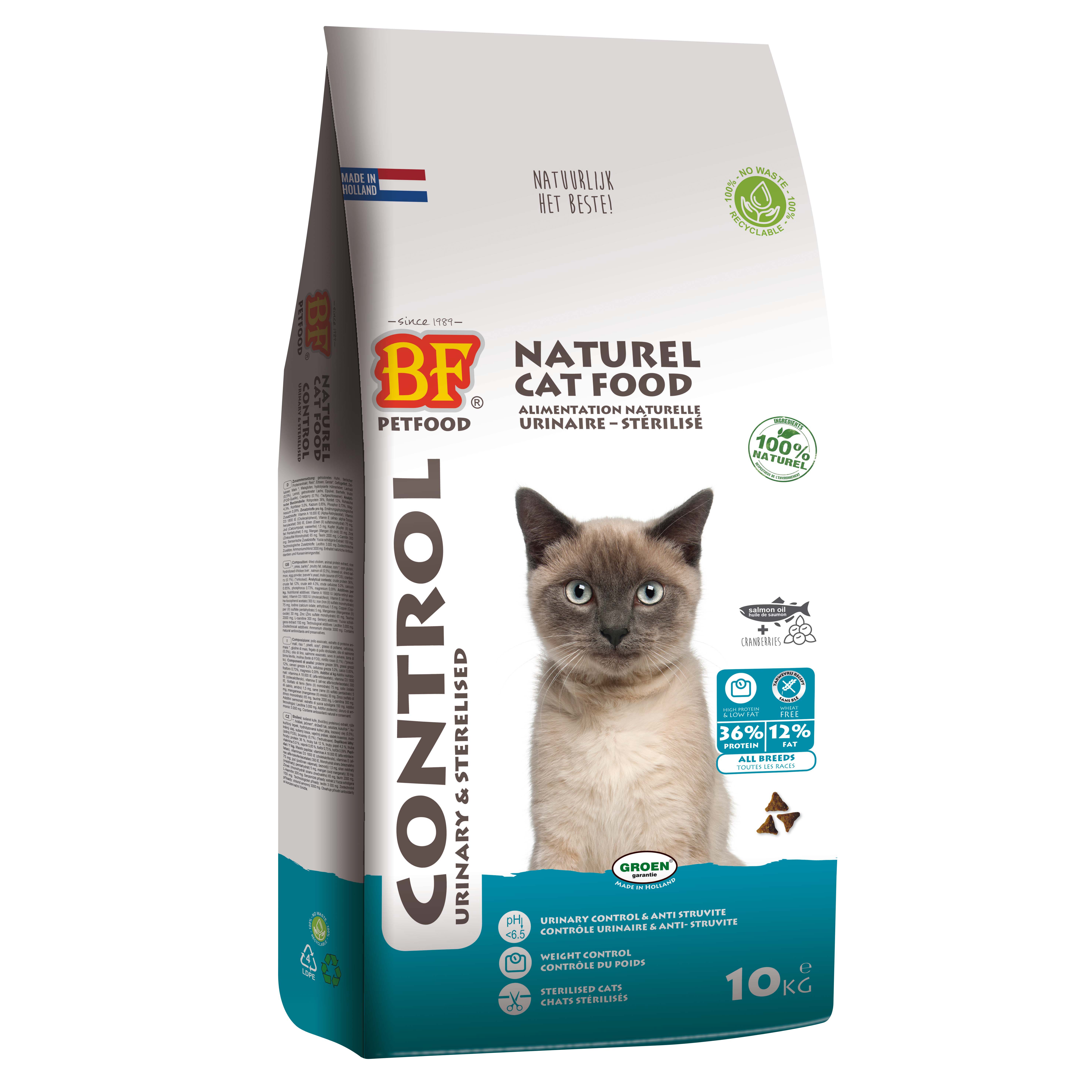 BF Petfood Control Urinary & Sterilised - Kattenvoer - Kip - Rund - 10 kg
