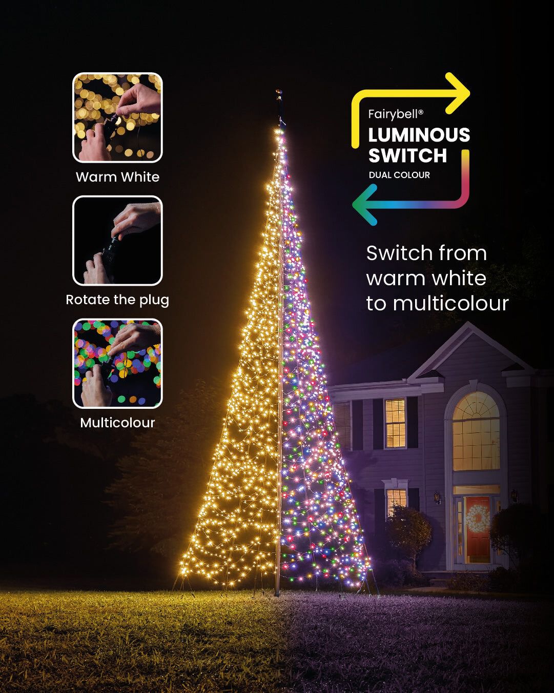 Fairybell Luminous Switch - Vlaggenmast kerstboom - 2000