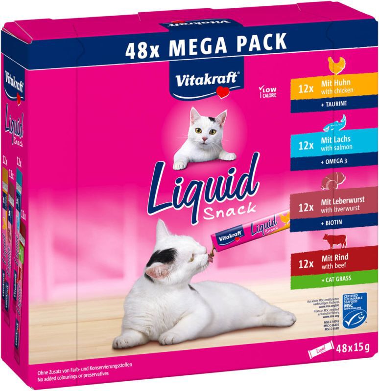 Vitakraft Liquid Snack - Kattensnack - 48 stuks Vitakraft Liquid Snack - Kattensnack - 48 stuks