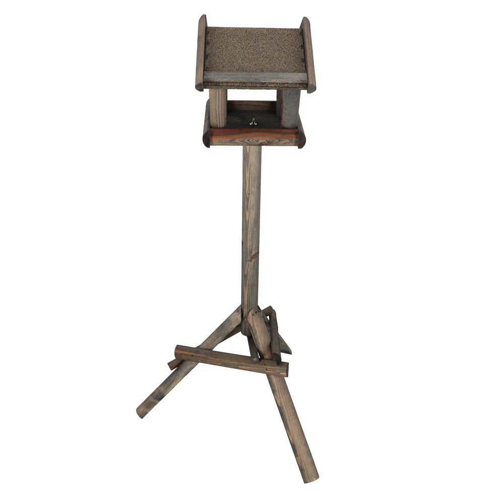 Best for Birds Merel - Voederhuis op paal - Grijs - 55x65x120 cm