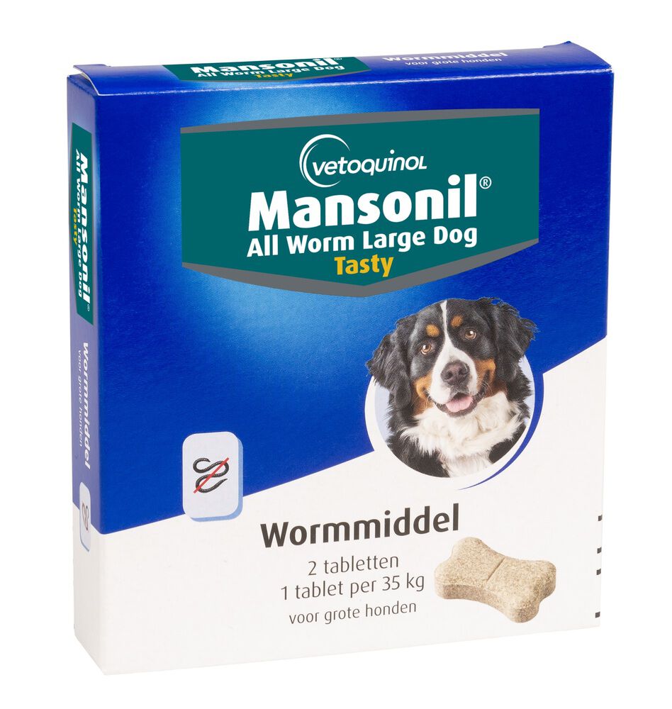 Mansonil All Worm Tasty Grote Hond - Ontworming Mansonil All Worm Tasty Grote Hond - Ontworming