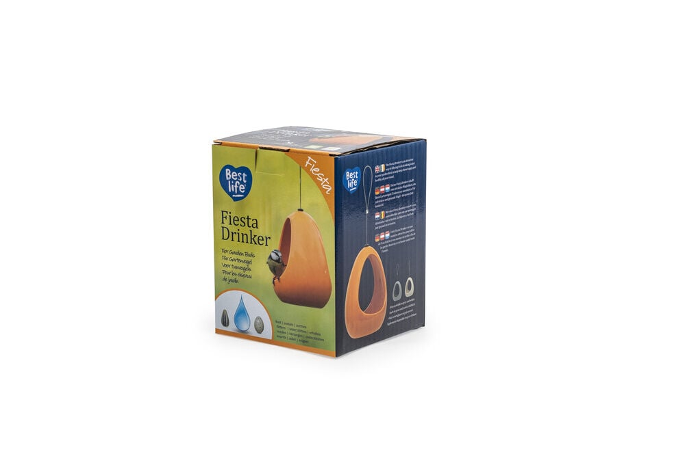 CJ Wildbird Foods Fiesta Drinker - Waterschaal - Oranje - 15x11.5x11.5 cm