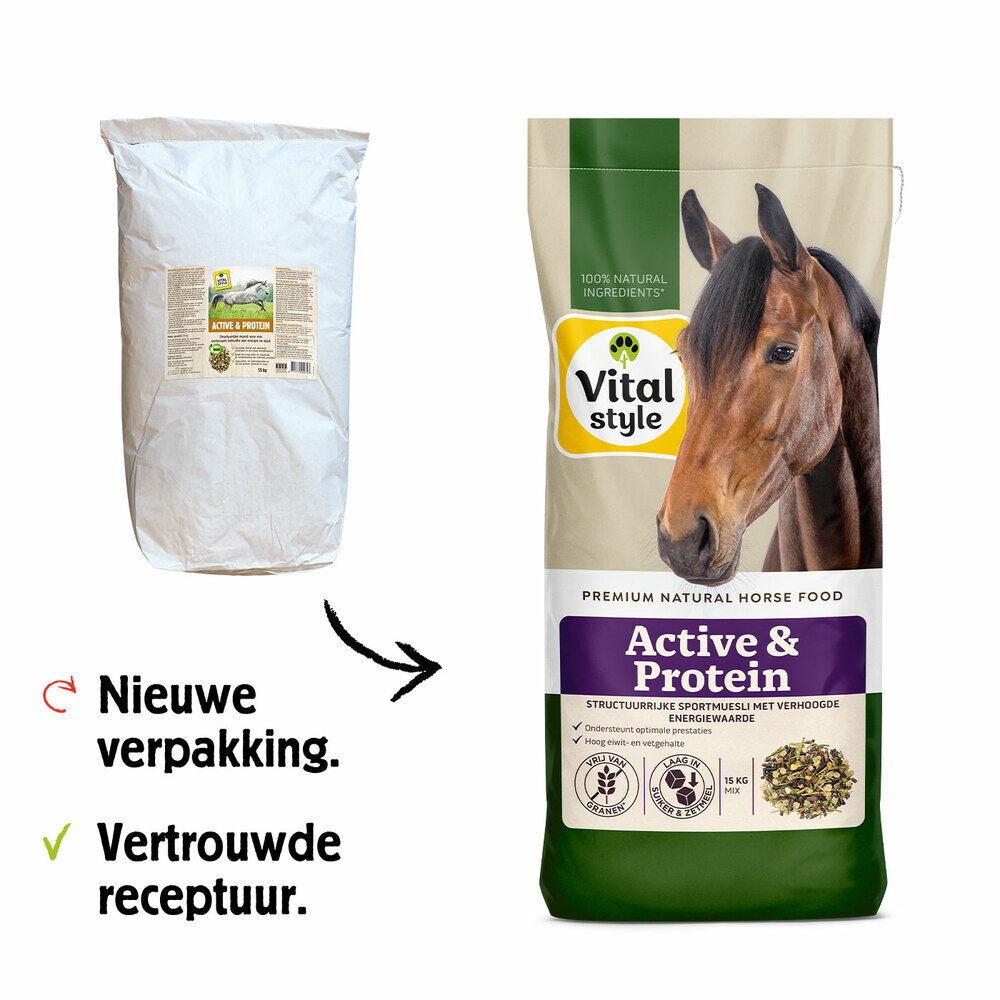 VITALstyle Active & Protein Muesli - Paardenvoer - 15 - Zak