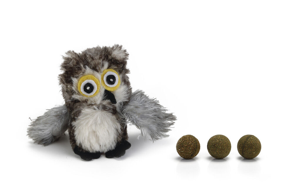 Beeztees Uil Pluche met Catnip ballen - Kattenspeeltje Beeztees Uil Pluche met Catnip ballen - Kattenspeeltje