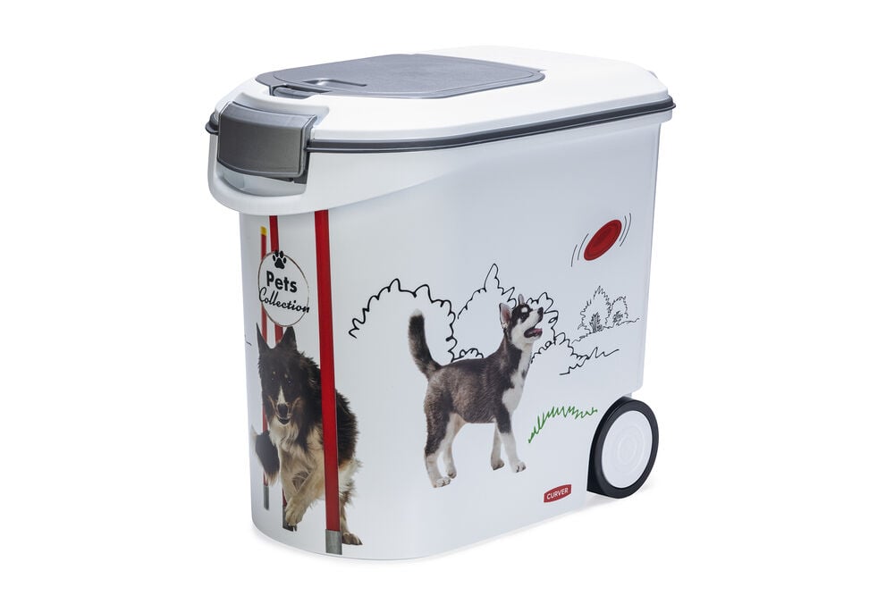 Curver Hond - Voercontainer - 54.00 l - 43.00 cm - Wit Grijs - 49.00 cm - 28.00 cm