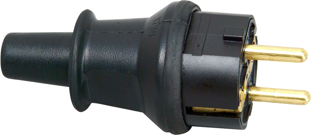 Kopp geaard spatwaterdicht 250v - Stekker - 16 - Zwart