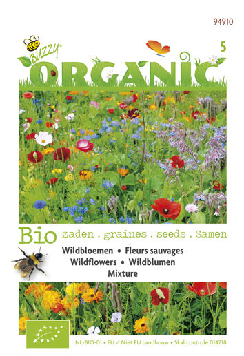 Buzzy Organic Bio Wildbloemenmengsel - Bloemzaden Buzzy Organic Bio Wildbloemenmengsel - Bloemzaden