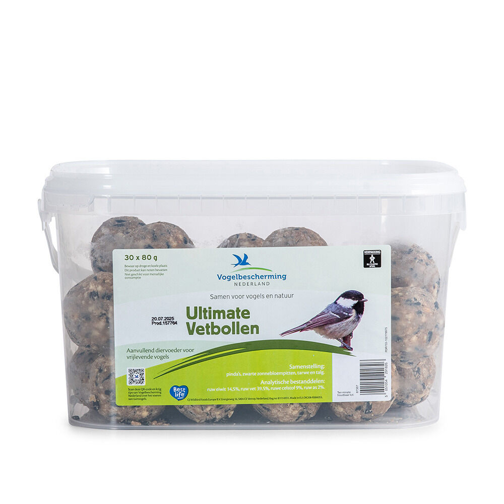 Vogelbescherming Ultimate Vetbollen - Zonder netjes - in Emmer - Tuinvogelvoer