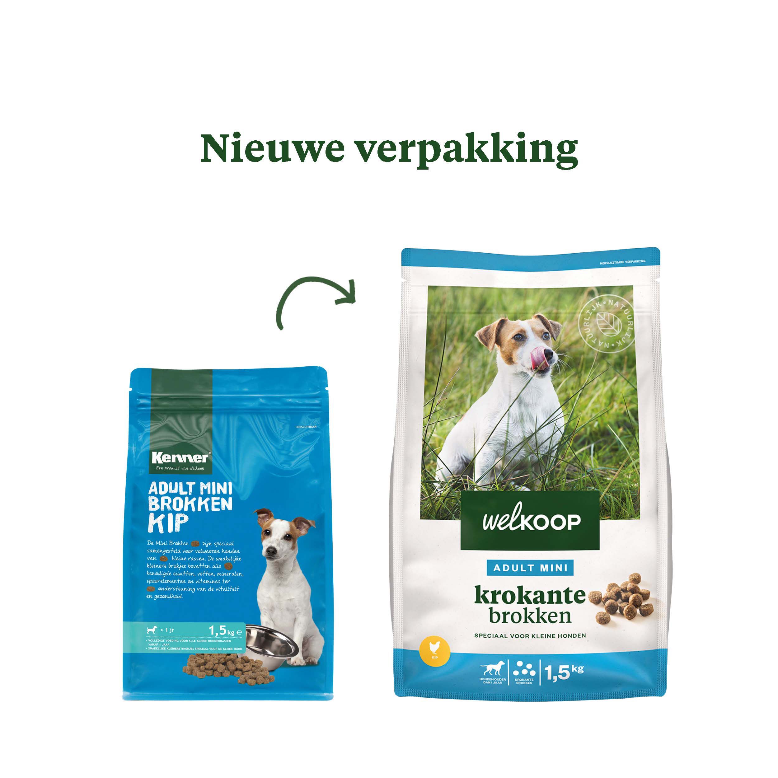 Welkoop Mini Krokante brokken - Hondenvoer - 1.5 - kip