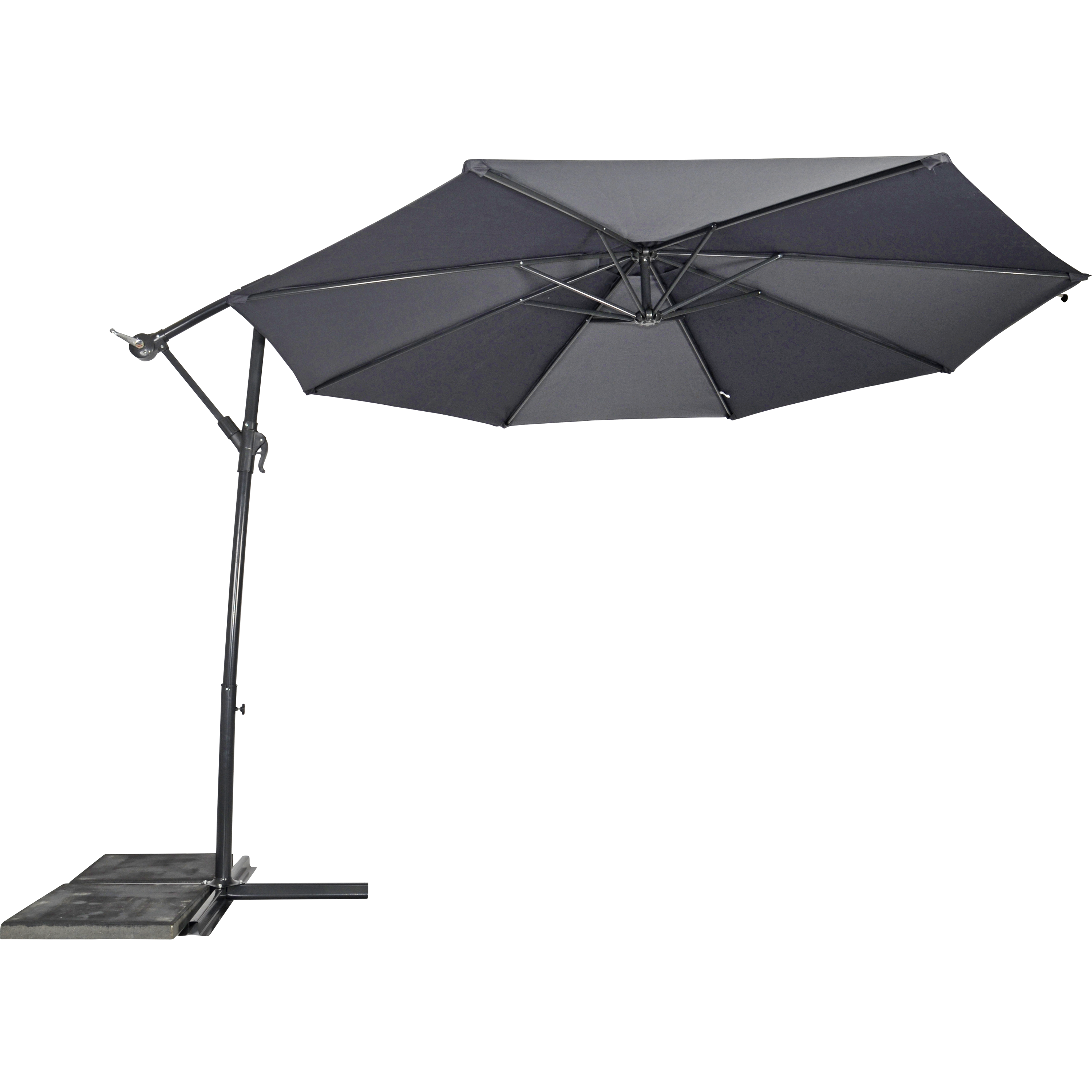 Lesli Living Gemini  - Zweefparasol - Grijs - 6x4x2 cm - 300 cm Lesli Living Gemini  - Zweefparasol - Grijs - 6x4x2 cm - 300 cm