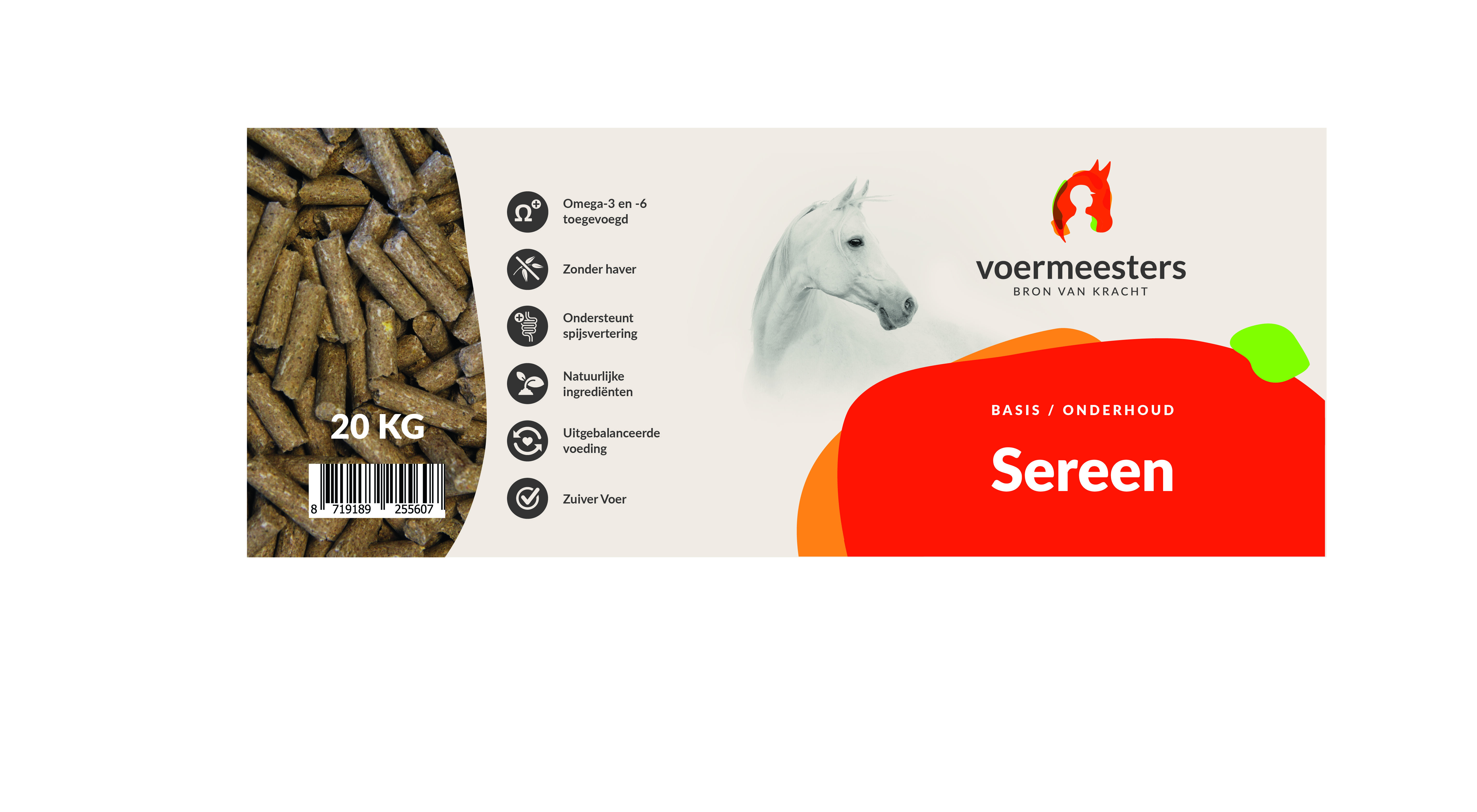 Voermeesters Sereen - Basisvoeding - 20 kg - Zak