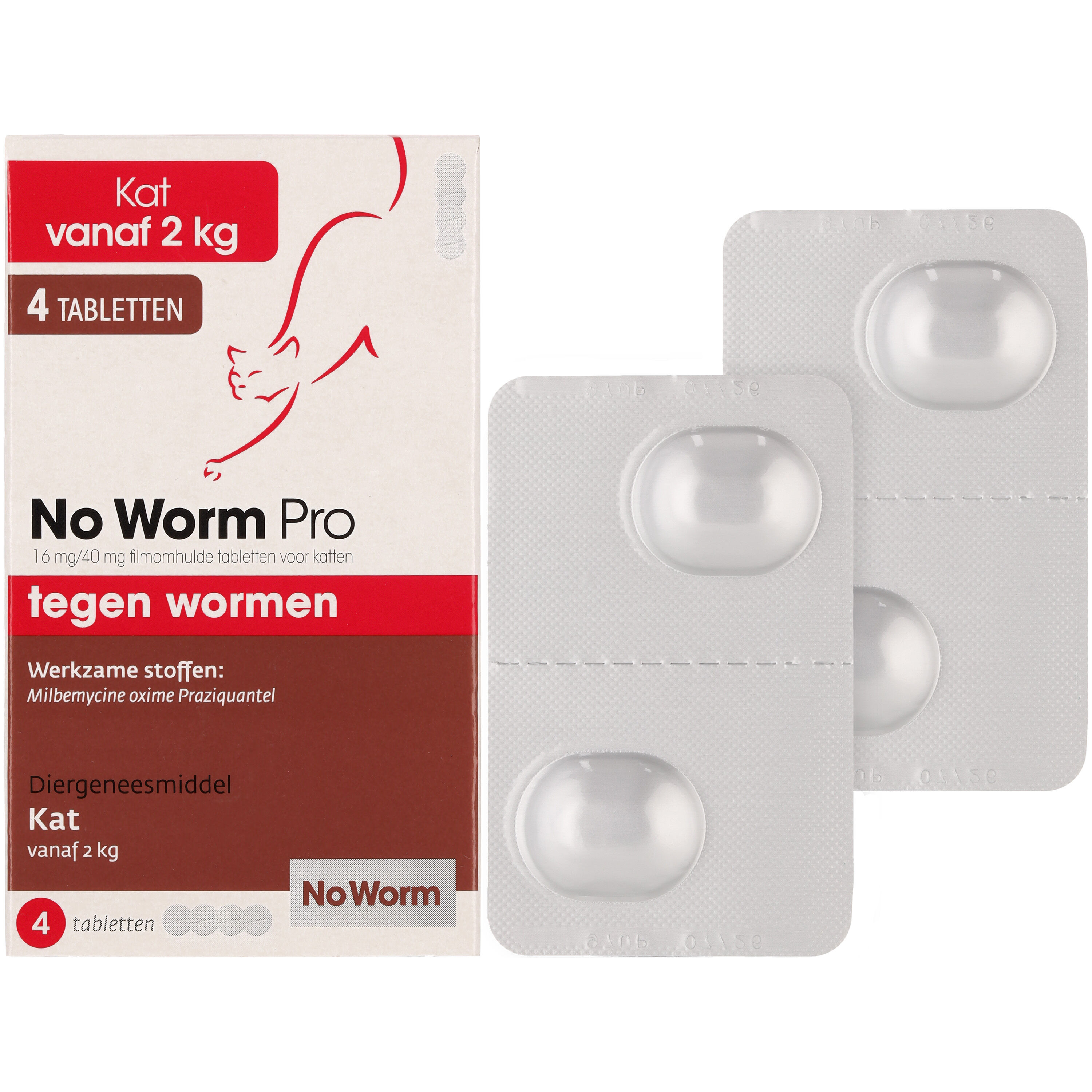 No Worm  Kat vanaf 2kg Tabletten - Wormenmiddel - 9.70 cm - 5.70 cm - 2.10 cm