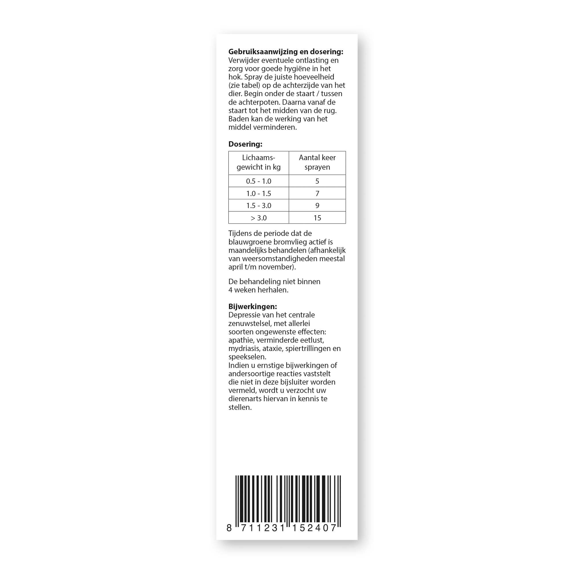 Beaphar Anti-Myiasis  (madenziekte)  - Diergeneesmiddel - 75 - 16.1x4.5x4.5 cm