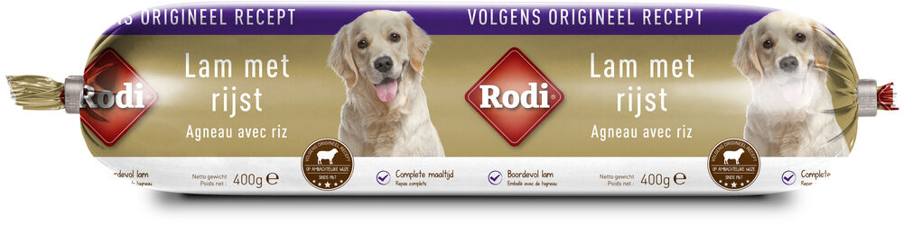RODI Worst - Hondensnack - 5.00 cm - 400.00 - 25.00 cm - rijst, lam - 5.00 cm