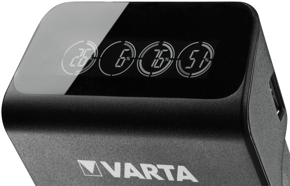 VARTA LCD Lader incl. AA Batterij 4 stuks - Batterij oplader