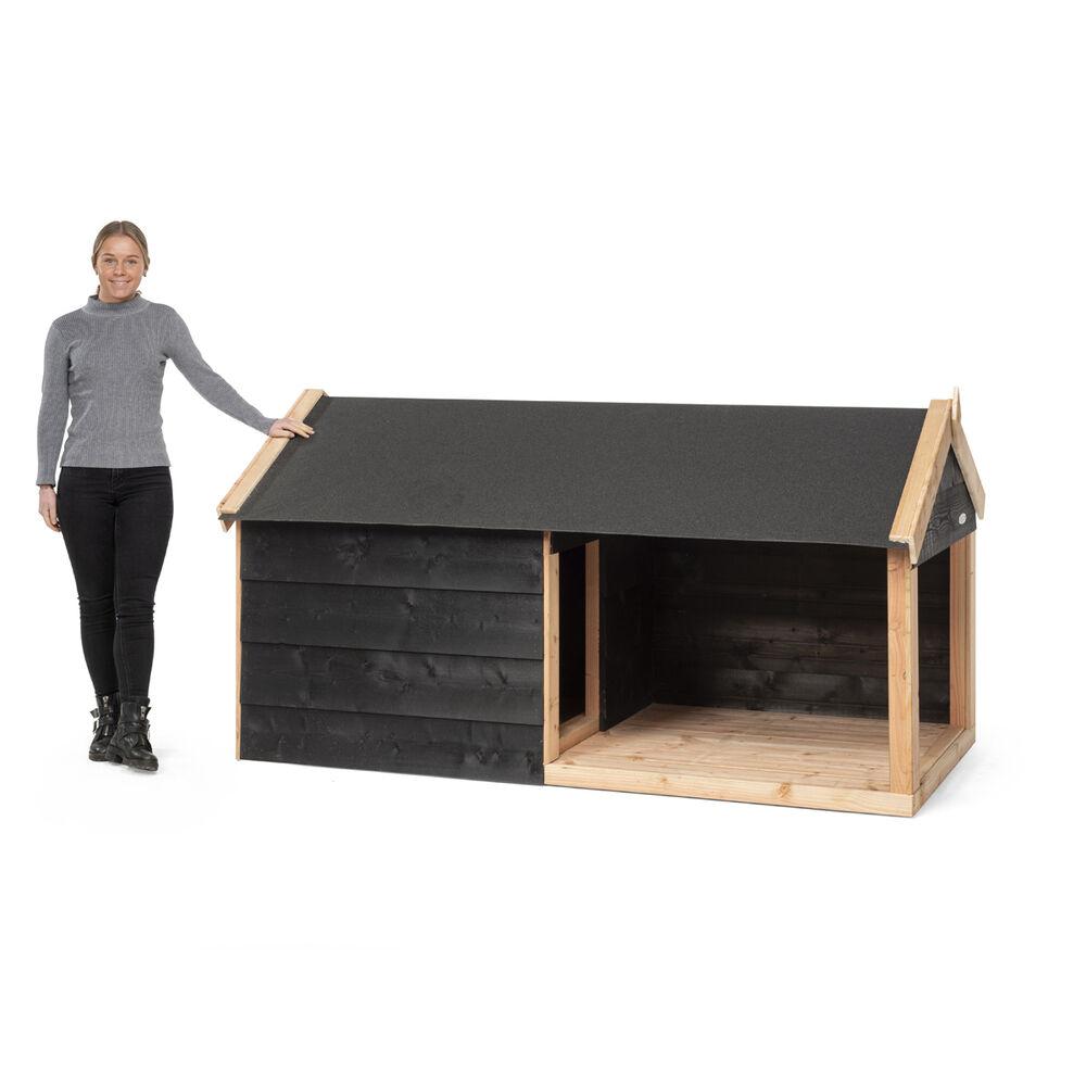 Voldux Stijn - Hondenhok - 110.00 cm - Naturel/zwart - 113.00 cm - 201.00 cm