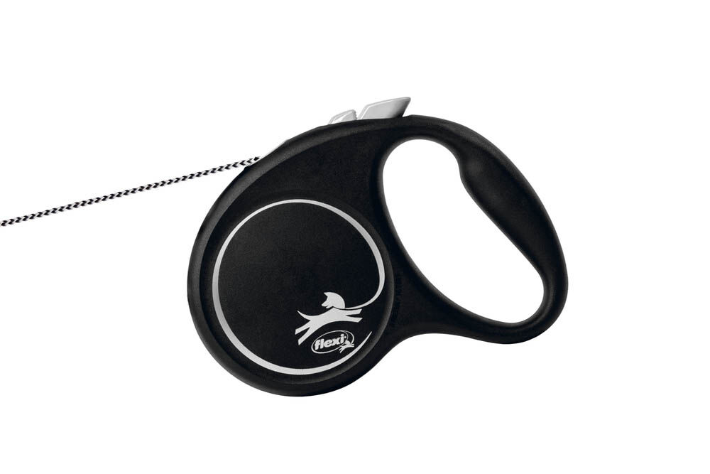 Flexi Black Design - Koord - Rollijn - Hondenriem - zwart - S - 500 cm