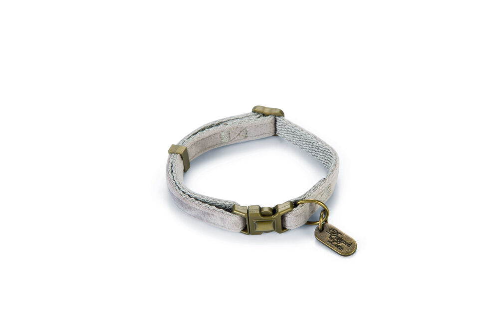 Designed by Lotte Velura - Kattenhalsbandje - 30 cm - 20.90 cm - Grijs - 10 mm - 3.00 cm - 3.00 cm