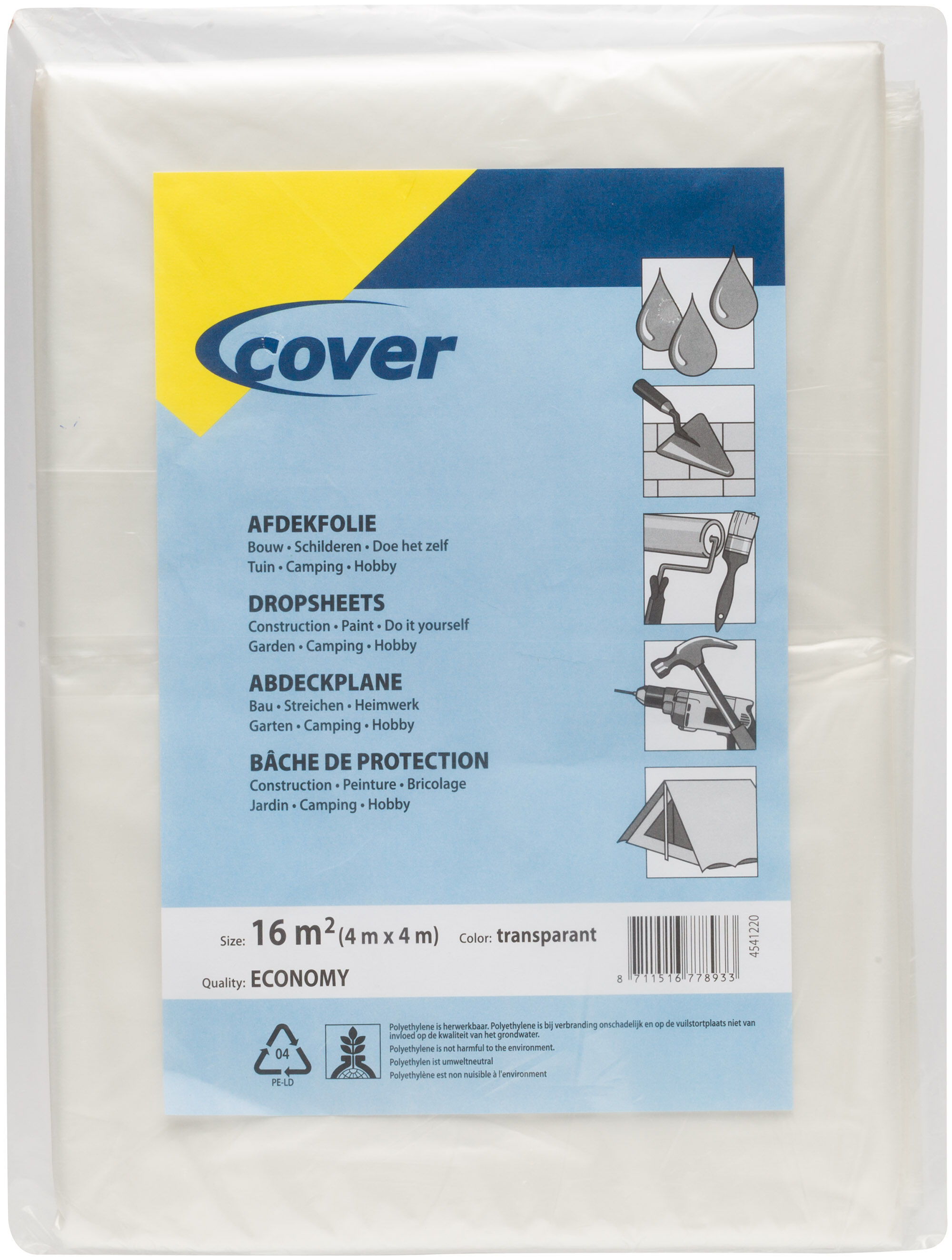 Cover 40 mu Transparant - Afdekfolie - Transparant - 30x25x1.6 cm Cover 40 mu Transparant - Afdekfolie - Transparant - 30x25x1.6 cm