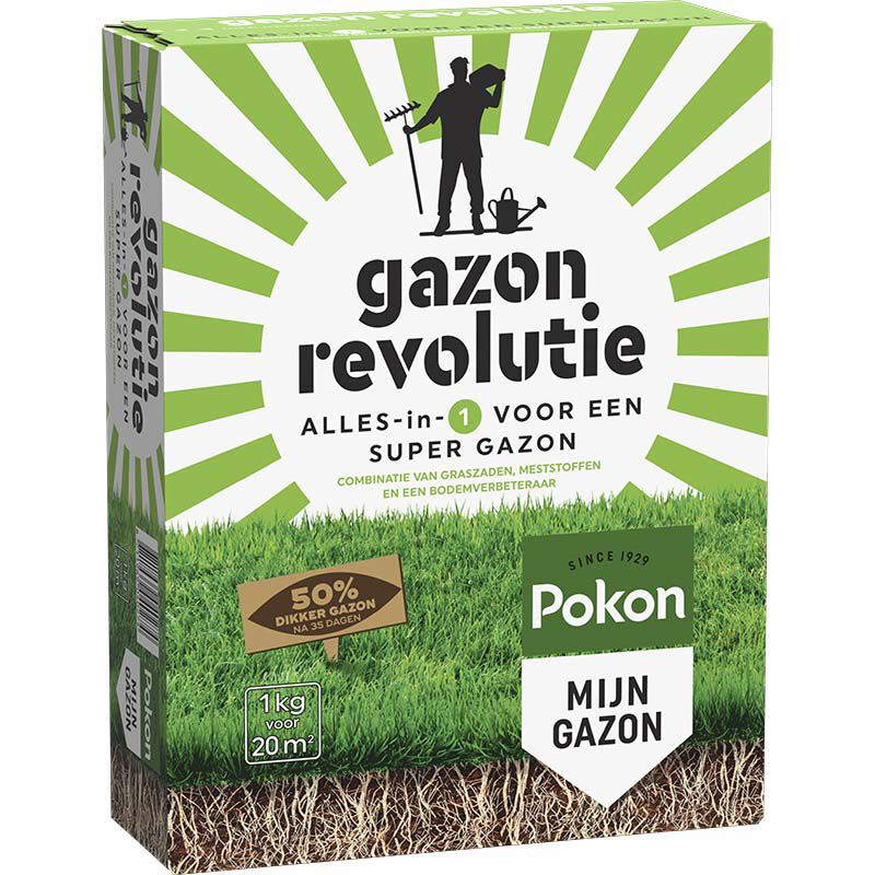 Pokon Gazonrevolutie Alles-in-1 - Gazonmest - 20 m² - 1 kg