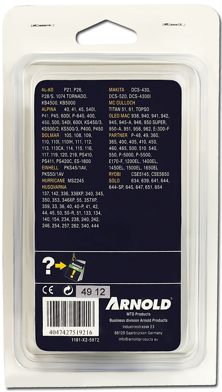Arnold AK04 325 1.5mm 72 schakels - Zaagketting